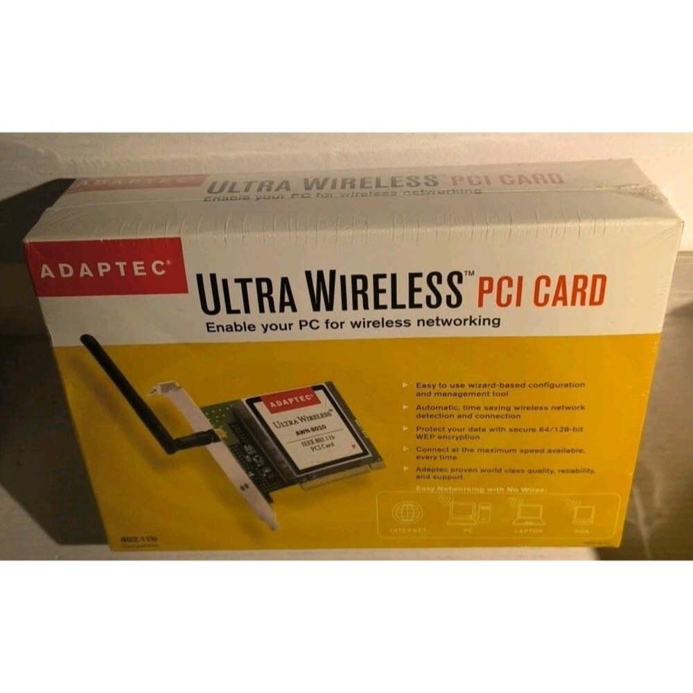 Vintage ADAPTEC PCI Card AWN-8010 Ultra Wireless Mac Apple - NEW AND SEALED